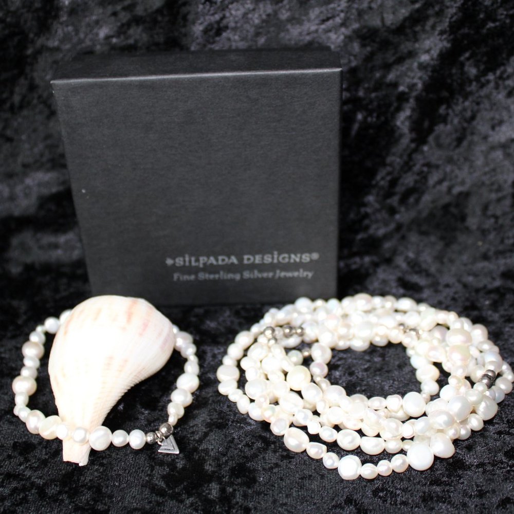 Silpada, Freshwater Pearl and Sterling bracelet